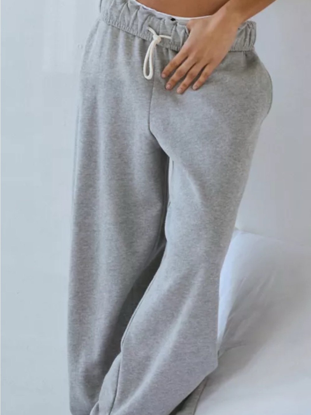 Urban Outfitters Light Gray Wide Leg Sweatpants